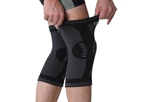 Neotech Care - Bandaż podpierający kolana z włókien bambusowych - lekka i oddychająca tkanina - stabilizator dla mężczyzn, kobiet i młodzieży - prawa lub lewa strona (Czarny, 2 jednostki, L)