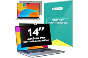 ZOEGAA Magnetic Macbook Pro 14 Inch Privacy Screen(2021-2025),Easy Installation Anti-Blue Light Privacy Screen for MacBook Pro 14(M5/M4/M3/M2/M1) with Webcam Cover