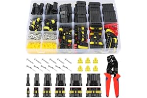 Easyhomie 708pcs Waterproof Car Cable Connectors, 1/2/3/4/5/6 Pin Electrical Terminal Connectors with Crimping Tool for Automobiles, Motorcycles and other Vehicles