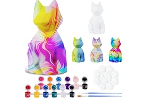 Vicloon Zestaw lamp do malowania własnego kota, DIY, geometryczny kot, sztuka, rękodzieło, dla nastolatków, dziewcząt, chłopców w wieku 3-12+ lat, kreatywne materiały artystyczne, prezent na przyjęcie