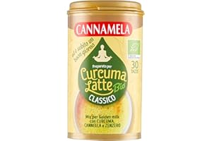 Cannamela, Curcuma Latte Classico Bio, Confezione da 60 g, Mix per la Preparazione del Golden Milk, Ricetta Tradizionale