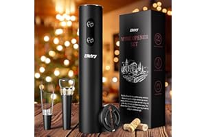 Elktry Elektrischer Korkenzieher, 4-in-1 Professioneller Weinöffner Set mit Folienschneider, Weinausgießer und Vakuumstopfen, Automatische Weinöffner für Feiertag, Party