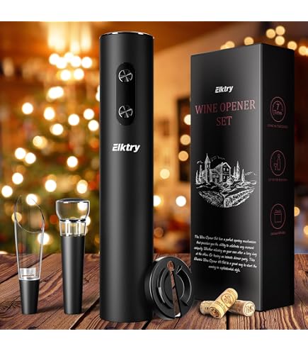 Aygo Tire Bouchon Electrique, Ouvre Bouteille Electrique Rechargeable 8 En 1 Cadeau Fete Des Peres Avec Coupe Capsule Aerateur De Vin Pompe A Vide 2 Bouchons Cadeau Ldeal Pour Amateurs De Vin