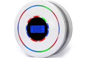 YEZALA Smoke & Carbon Monoxide Alarm with Digital LCD Display, Combination Smoke Alarm and Carbon Monoxide Detector Replaceable Battery Smoke and CO Alarm for Your Home, Garage, Office