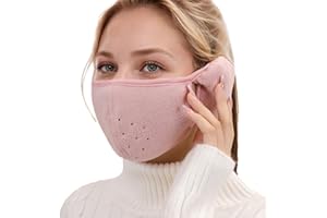 woleeup Warm Windproof Mask with Fluffy Earmuffs - Ear Muffs Women Men Warm Ear Cover for Winter, Ear Muffs Facemask 2-in-1, Ear Muff for Outdoor Running Cycling