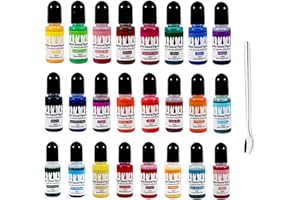 Ronoza Farba do proszku odlewniczego, zestaw 24 kolorów do betonu, gipsu, wysoko skoncentrowane pigmenty barwiące do modelarstwa, DIY i kreatywnych projektów, łatwo rozpuszczalny proszek, farba do