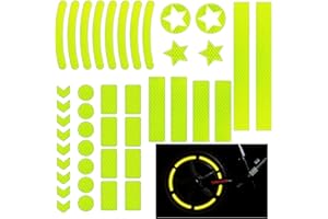 EHIOG 42 Pezzi Adesivi Catarifrangenti,Nastro Catarifrangente Adesivo Bici,Adesivi Riflettenti per Biciclette Adesivi Impermeabili Catarifrangenti,Adesivo Riflettente Notte