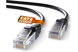 Mr. Tronic Zewnętrzny wodoodporny kabel Ethernet Cat 6 30 m, kabel sieciowy Ethernet o wysokiej prędkości LAN ze złączami RJ45, kabel internetowy Cat6, kabel krosowy ADSL AWG24, kabel UTP CCA (30 m,