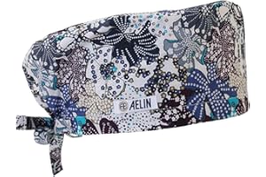 AELIN Calot De Bloc Calot Médical Cheveux longs - Couvrant - Femme - 100% coton (Beige à plusieurs motifs)