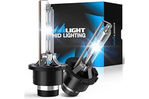 Nilight D4S HID Bulbs, 6000K Diamond White D4S Replacement Super Bright High Low Beam D4S HID Headlight Bulb for 12V Cars, 2-Pack