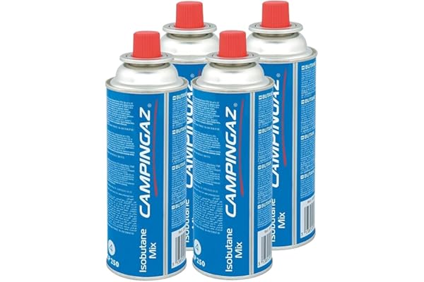 Campingaz - Cartucho de gas de válvula CP 250, mezcla de isobutano, 4 unidades