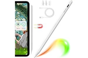 HOTLIFE Lápiz para iPad A16/10/9/8/7th/Air 13''/11''/Pro 13''/12.9''/11''/Air 5/4/3rd/Mini 6/5th Generation, Lápiz Táctil con Carga Inalámbrica Magnética para iPad 2018-2025 (Blanco)