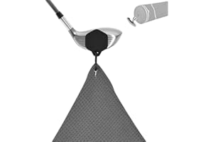 iGuerburn Serviette de Golf magnétique, Serviettes de Golf en Microfibres avec Aimant Puissant Qui se Colle aux Clubs de Golf ou au Chariot, Plus Besoin de se pencher pour ramasser Serviette(Gris)