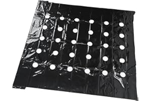 HEEPDD Black PE Perforated Mulch Film, Agricultural Greenhouse Insulation Roll, Weed Blocking Cover for Crop Growing