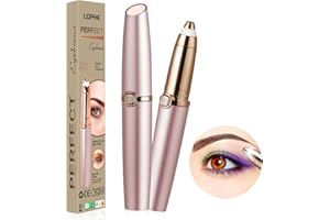 LOPHE Depiladora Cejas, Depiladora Facial Mujer, Depiladora Facial Mujer Cejas Depilacion, Eléctrica Depiladoras Faciales, Dispositivo de depilación sin dolor Portátil con Luz LED (Oro Rosa)