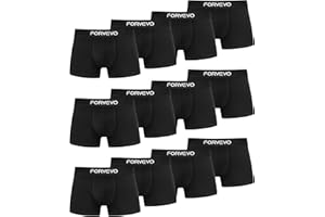FORVEVO 12er Pack Boxershorts Herren Baumwolle Unterhosen Männer Unterwäsche Retroshorts - Atmungsaktive (Gr. S - 4XL)
