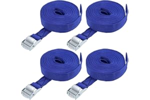 ZDHOSTY 4 Pcs Ratchet Tie Down Straps， Heavy Duty Tension Belts Adjustable Lashing Straps Ratchet Straps 2m x 25mm 250kg(550lbs) for Vans, Motorcycle, Trucks,Trailer, Luggage, Cargo. (blue, 2m x 25mm)