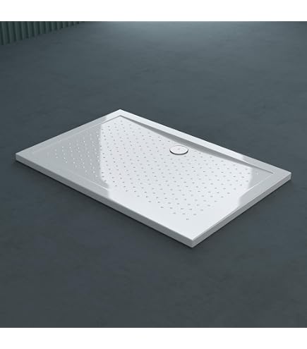 Receveur De Douche Centrostone En Béton Gris - Mineralguss, Antidérapant, Tailles 90x90 à 140x90 Cm