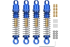 ARRAROWN RC Car 1/24 Shocks Set 43mm Aluminum Shocks Absorber for Axial SCX24 1/24 RC Crawler Cars (Blue)