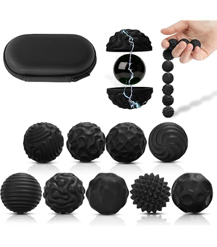 HUTRADE 8 Balles Sensorielles Anti-stress En Silicone Magnétique – Fidget Toys Pour Adultes Et Adolescents – étui Inclus