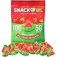 Snack Owl Vegan Sour Gummy Candy – Gluten Free, Low Calorie Candy - Guilt Free & Delicious Healthy Gummy Snacks - (Watermelon Slices)
