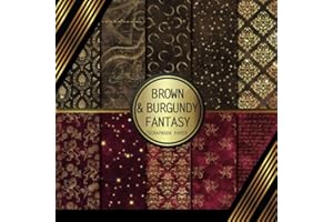 Scrapbook Paper: Burgundy & Brown Fantasy: Double Sided Craft Paper For Card Making, Origami & DIY Projects | Decorative Scrapbooking Paper Pad