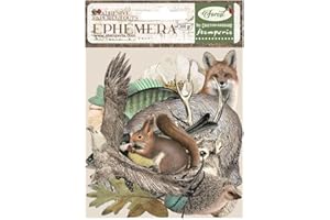 ‎STAMPERIA Stamperia - Ephemera for Scrapbooking, Albums, Card Making, Bullet Journalling and More, Adhesive Paper Cut Outs, Easy to Apply, Perfect for Hobbies, Crafts, and Gifting (Forest) (46 pieces)