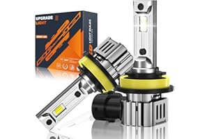 JOSHF H11/H8/H9 Bombilla Led, Anti-Error CSP 120W 30000LM +700% LM 6500K Faro Blanco para Coche y Moto, 2023 Actualización de la Bombilla Halógena y Xenon-1:1 Mini Kit, DC12V, 2 Bombillas