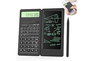 Yirochan Calculatrice Scientifique avec Tablette d'écriture, Calculatrice à 10 Chiffres, Calculatrice Scientifique Professionnelle, Calculatrice de Bureau d'école avec Bloc de Dessin et Stylo pour ét