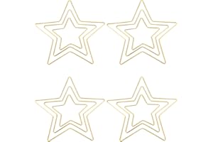BUT OSWETF 12 Pcs Cercle Metal, Cercle Attrape Reve, Anneaux en Métal Artisanaux, Cercle en Métal Doré pour Décoration Macramé DIY Art Loisirs Créatifs Attrape-Rêve, 10/15/20cm (L'étoile à cinq branches)