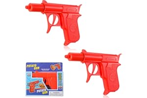 Chalyna 2 Pack Potato Guns Red Spud Guns Plastic Toy Pistol for Adults Beach Pool Outdoor Activities Birthday Party Supplies