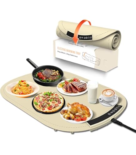 Plateau Chauffant Électrique Silicone Pliable - 60-100℃ Réglable, Minuteur 4h - Chauffage Rapide Pour Buffet