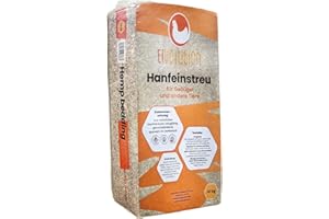 eivolution Hanfeinstreu 14 KG - Extreme Saugkraft & Geruchsbindung für Hühner, Pferde & Nager - Staubarm & Umweltfreundlich - Kompostierbar