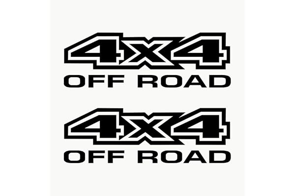 Autodomy Autocollant Voiture 4X4 Tout Terrain Off Road 2 Unités | Stickers 4x4 pour la Voiture 20x6,5 cm (Noir)