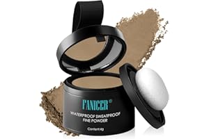 FANICER Retoca Raíces, Uso para Rellenar el Cabello Debilitado para Corregir y Densificar, Corrector para las raíces, Para Mujeres y Hombres, Larga Duración Cubre Canas -4g, Café ligero