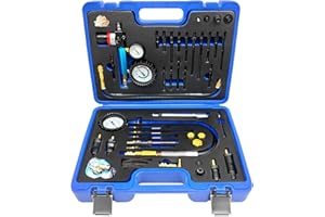 ZKTOOL 46 Piezas Comprobador de Compresión para Motores de Gasolina y Diésel, Comprobador de Pérdida de Presión y Presión de Cilindros, Apto para Motores HDI, TDCi y de Bomba