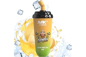 ZANWISE MAK AK8000 Vaper sin Nicotina Desechables de Sabores 8000 Puff Caladas Recargable Pod Vapeador Cigarro Electronico Vapeadores Baratos con Liquido para Dejar de Fumar (Melón Dulce Helado)