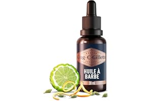 King C. Gillette Huile A Barbe Homme Avec Des Notes De Bois De Santal, Cèdre, Bergamote, Cardamome, Mandarine, Adoucit Et Hydrate, Etape D’Entretien Pour Tous Les Types De La Barbe, 30ml
