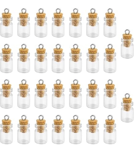 Samulee 20 Stuks Glazen Flesjes met Kurk, 30 ml Kleine Glazen Flessen om te Vullen, Mini-Glazen Flesjes, Decoratie Wensflessen voor Doe-Het-Zelf Kunsthandwerk, Bruiloften, Specerijen, Kruiden, Zand