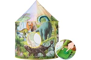 Benebomo Tente Enfant Dinosaure,Tente de Jeux Enfant,Tente Jeux Interieur avec Bouton de Rugissement,Tente pour Enfant,avec Sac de Transport