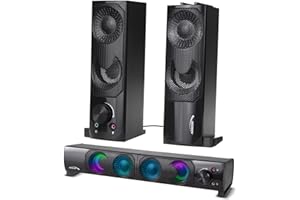 Audiocore AC955 3Wx2 Haut-Parleurs d'Ordinateur 2.0 Computer soundbar LED USB 5v Line-in