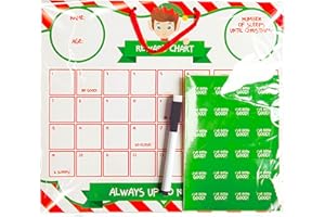 GENERIC Vision4ever Behaviour Reward Chart Elf Christmas Stickers Pen Santa Board Dry Wipe Nice