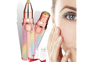 DENDAWEN 2 in 1 Epilatore Viso Elettrico Donna Con Ruolo di Rasoio, Indolore Depilatore Donna Viso Baffi, Adatto per Sopracciglia, Viso e Tutte le Parti del Corpo, Ricarica USB con LED e Spazzola