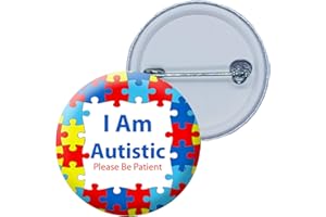 BEANPRINT Autistic badge, Autism Awareness Button Pin Badge