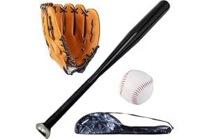 EASY BIG Set de Bates de sóftbol y béisbol con Guante y Pelotas, Bate de Aluminio de 63 cm/25 Pulgadas para Partidos Informales y prácticas de bateo
