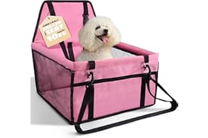 CIMOYBAI Seggiolino per cani di piccola e media taglia, molto stabile, Oxford, traspirante, lavabile, sedile posteriore pieghevole, rosa