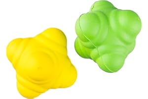 Opttiuuq 2 x Reaction Balls For Agility Speed In Squash Rugby Cricket and Multi Sports - Random Colours - SMALL