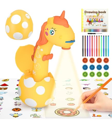 Table De Projection à Dessin Pour Enfants - Projecteur Avec Pochoirs Et Feutres - Jouet Éducatif Créatif 3 Ans+