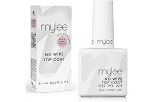 MYGEL by Mylee No-Wipe Top Coat para Esmalte en Gel Semipermanente 15ml, UV/LED Manicura y Pedicura para Uso Profesional y Doméstico, Larga Duración, Fácil de Aplicar, Duradero y Seguro