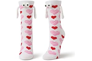 Shujin Lustige Magnetische Socken für Paare,Unisex 3D Puppes Paar Socken,Hand in Hand Socken Magnet Freundschaftssocken mit Händen, Pärchen Hand in Hand Socks Valentinstag Geschenk